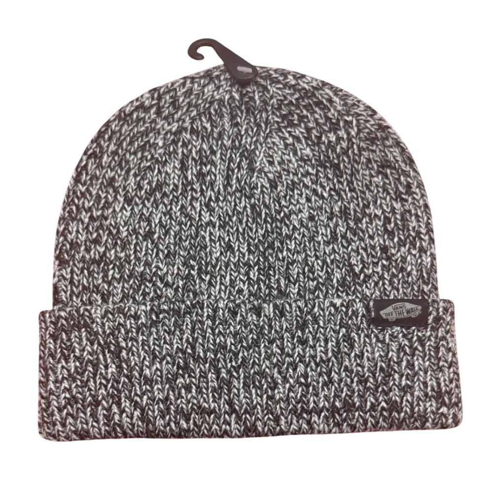 Vans Off The Wall Marled Knit Cuffed Beanie Black White VN0A2XALBLK One Size